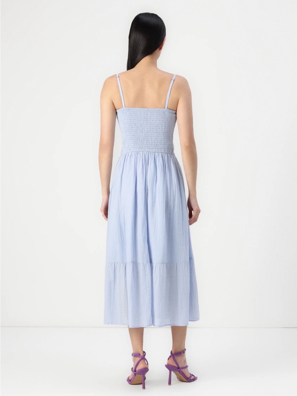 Hollister Strapless Light Blue Midi Dress with Side Slit NWOT large - Picture 4 of 10